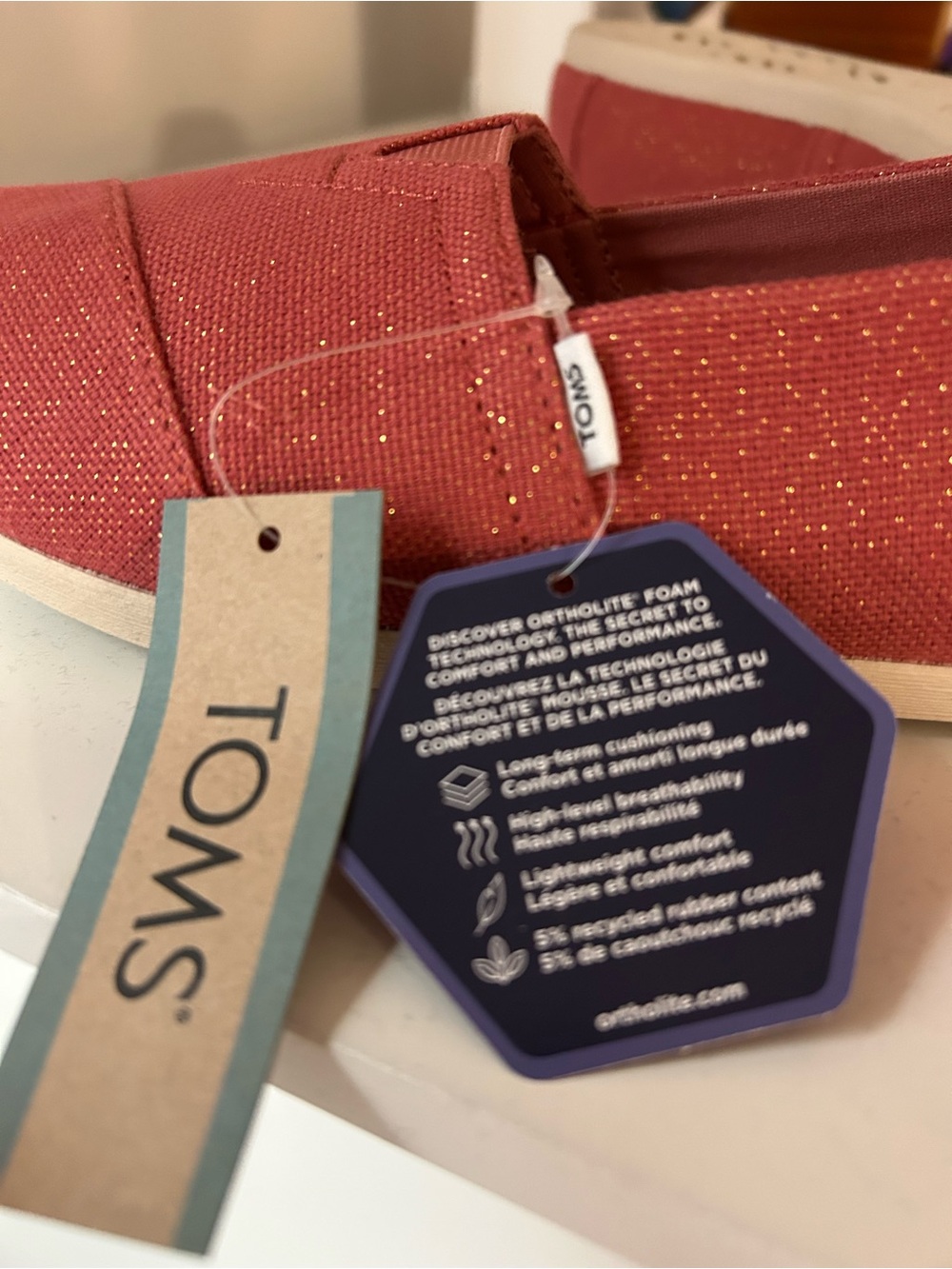 TOMS Classic Alpargata Slip-Ons in Brick Red NWT - Picture 4 of 4